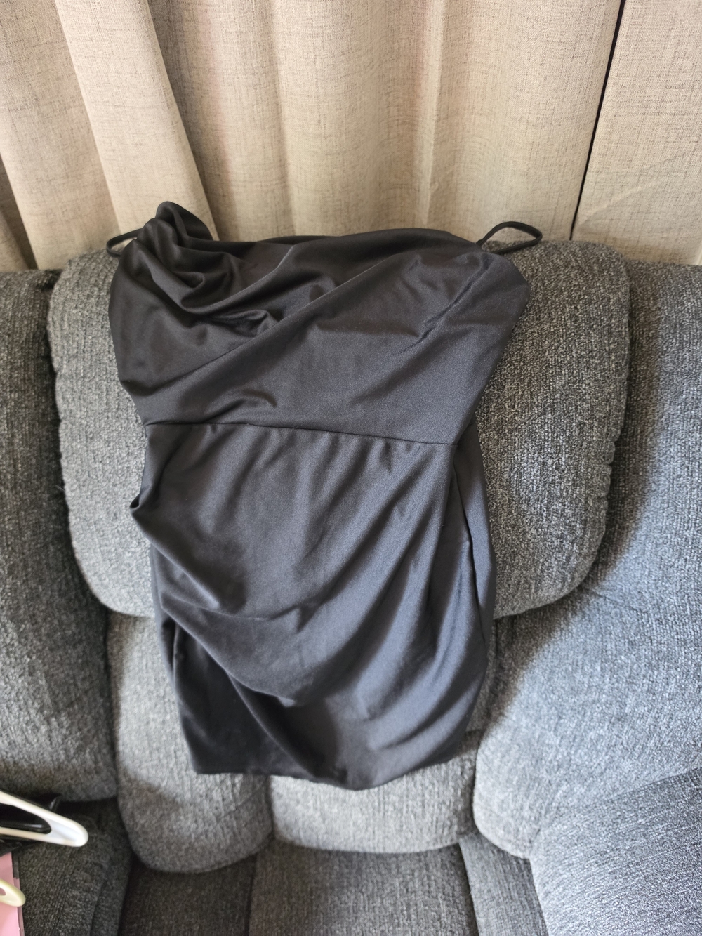 Windsor Black Satin Cowl Slip Dress